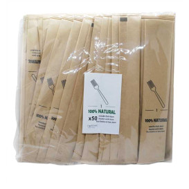 Tenedor de Madera Enfundado 16cm (50 Uds)