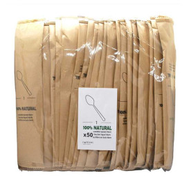 Cuchara de Madera Enfundada 16cm (50 Uds)