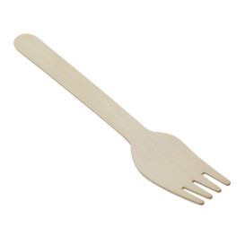 Tenedor de Madera Enfundado 16cm (50 Uds)