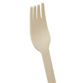 Tenedor de Madera Enfundado 16cm (50 Uds)