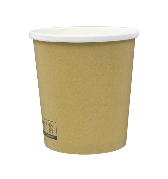 Tarrina de Cartón Kraft con Borde Blanco 450ml Ø9,8cm (25 Uds)