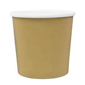 Tarrina de Cartón Kraft con Borde Blanco 750ml Ø11,9cm (25 Uds)