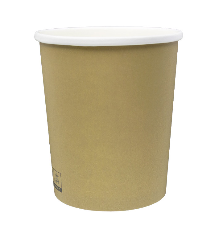 Tarrina de Cartón Kraft con Borde Blanco 1.000ml Ø11,9cm (25 Uds)