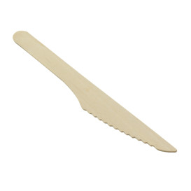 Cuchillo de Madera Desechable 16,5cm (50 Uds)