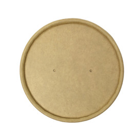 Tapa de Cartón Kraft para Tarrinas de 750/1.000ml Ø11,6cm (25 Uds)