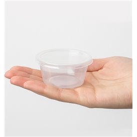 Tarrina PP Transparente para Salsas con Tapa 60ml (100 Uds)