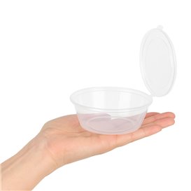 Tarrina Tapa Bisagra PP para Salsas 180ml (100 Uds)