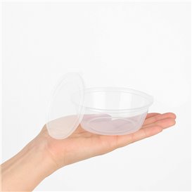 Tarrina Tapa Bisagra PP para Salsas 180ml (100 Uds)