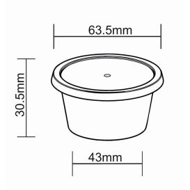 Tarrina PP Transparente para Salsas con Tapa 60ml (100 Uds)