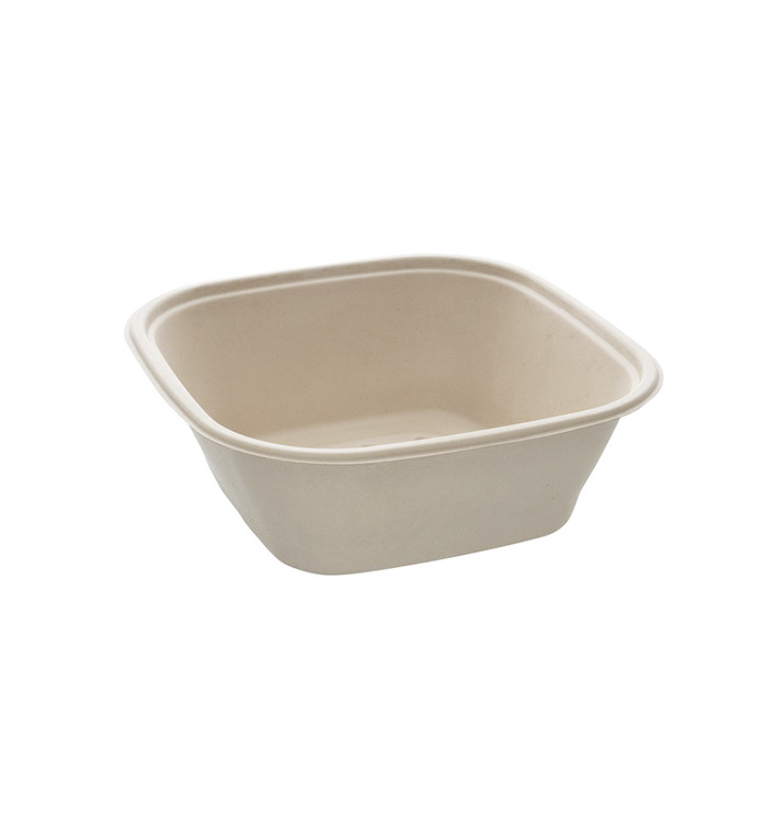 Bol Caña de Azúcar Cuadrado Natural 3500ml 27cm (25 Uds)
