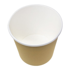 Tarrina de Cartón Kraft con Borde Blanco 750ml Ø11,7cm (500 Uds)