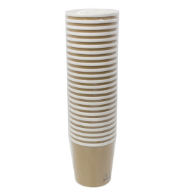 Tarrina de Cartón Kraft con Borde Blanco 450ml Ø9,8cm (25 Uds)
