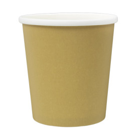 Tarrina de Cartón Kraft con Borde Blanco 450ml Ø9,8cm (25 Uds)