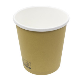 Tarrina de Cartón Kraft con Borde Blanco 450ml Ø9,8cm (500 Uds)
