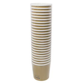 Tarrina de Cartón Kraft con Borde Blanco 350ml Ø9,0cm (25 Uds)
