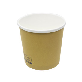 Tarrina de Cartón Kraft con Borde Blanco 350ml Ø9,0cm (25 Uds)