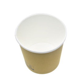 Tarrina de Cartón Kraft con Borde Blanco 350ml Ø9,0cm (25 Uds)