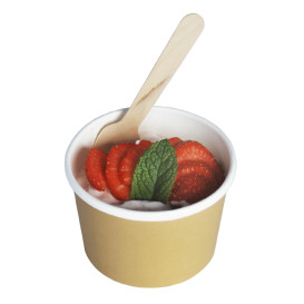 Tarrina de Cartón Kraft con Borde Blanco 250ml Ø9,0cm (25 Uds)