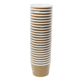 Tarrina de Cartón Kraft con Borde Blanco 250ml Ø9,0cm (25 Uds)