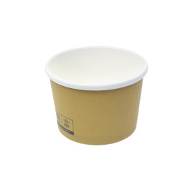 Tarrina de Cartón Kraft con Borde Blanco 250ml Ø9,0cm (25 Uds)