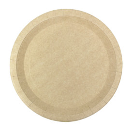 Plato de Cartón Redondo Antigrasa Kraft Ø26cm 245g/m² (50 Uds)