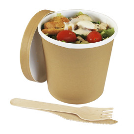 Tapa de Cartón Kraft para Tarrinas de Ø11,7cm (25 Uds)
