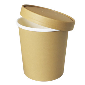 Tapa de Cartón Kraft para Tarrinas de Ø11,7cm (25 Uds)