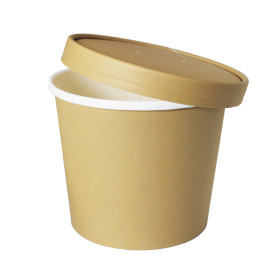 Tapa de Cartón Kraft para Tarrinas de Ø9,8cm (25 Uds)