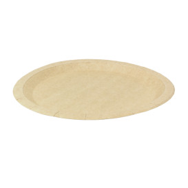 Plato de Cartón Redondo Antigrasa Kraft Ø26cm 245g/m² (50 Uds)