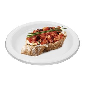 Plato Llano Reutilizable Económico PS Blanco Ø16,5cm (450 Uds)