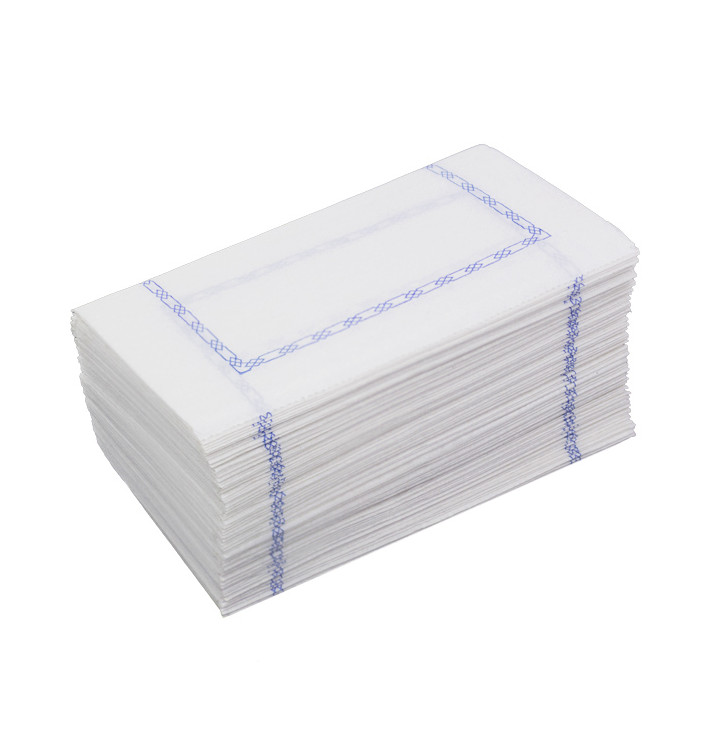 Servilleta de Papel Zigzag Blanco Cenefa 14x14cm (250 Uds)