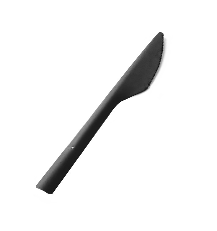 Cuchillo Reutilizable Bio PP Negro 17,8cm (50 Uds)