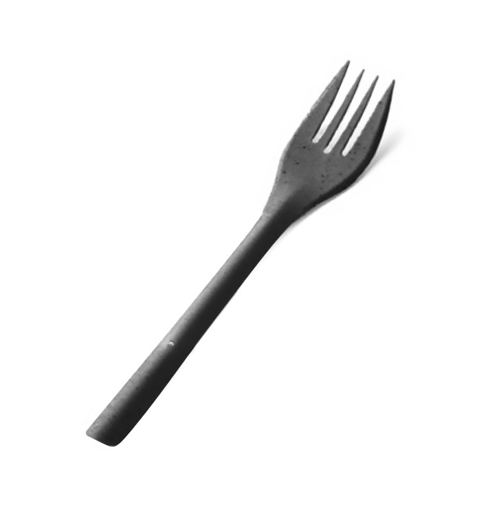 Tenedor Reutilizable Bio PP Negro 17,5cm (20 Uds)