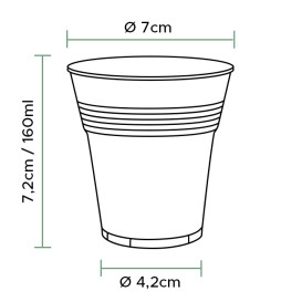 Vaso de Plástico PS Vending Transparente 160 ml (100 Uds)