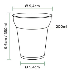 Vaso Compostable PLA Transparente 350ml (50 Uds)