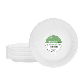 Plato de Cartón Redondo “Radial” Blanco Ø18cm 200gr/m² (650 Uds)