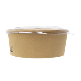 Tarrina de Cartón Kraft-Kraft con Tapa PET 1.300ml Ø18,5cm (240 Uds)