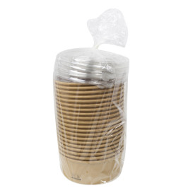Tarrina de Cartón Kraft-Kraft con Tapa PET 1.300ml Ø18,5cm (240 Uds)