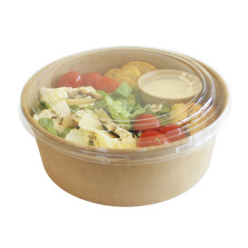 Tarrina de Cartón Kraft-Kraft con Tapa PET 1.300ml Ø18,5cm (240 Uds)