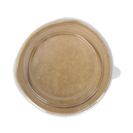 Tarrina de Cartón Kraft-Kraft con Tapa PET 750ml Ø15cm (50 Uds)