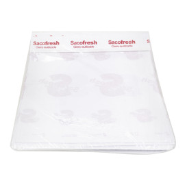 Bolsa PE y Papel Reutilizable Solapa Adhesiva Sacofresh Roja 30x25cm (100 Uds)