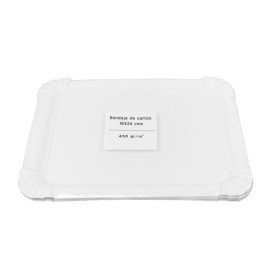 Bandeja de Cartón Rectangular Blanca 18x24cm (50 Uds)