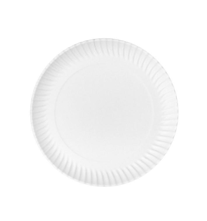 Plato de Cartón Redondo Blanco Ø23cm 450g/m² (450 Uds)