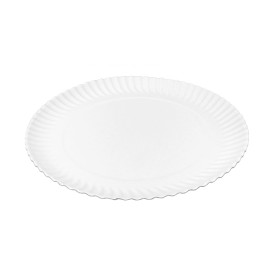 Plato de Cartón Redondo Blanco Ø23cm 450g/m² (450 Uds)