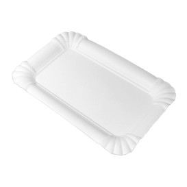 Bandeja de Cartón Rectangular Blanca 12x19cm (50 Uds)
