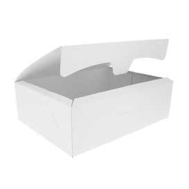 Caja Pastelería Cartón 20,4x15,8x6cm 1Kg Blanca (20 Uds)