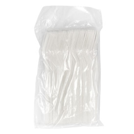 Tenedor de Fibra Moldeada Blanco 16,5cm (50 Uds)