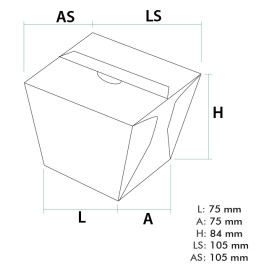 Caja de Comida para Llevar Wok Kraft 450ml (25 Uds)