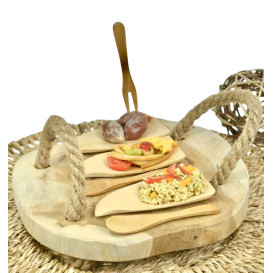 Mini Tenedor de Bambú Degustación 9cm (24 Uds)