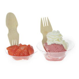 Tenedor Spork Bambú Degustación 9cm en caja (20 Uds)